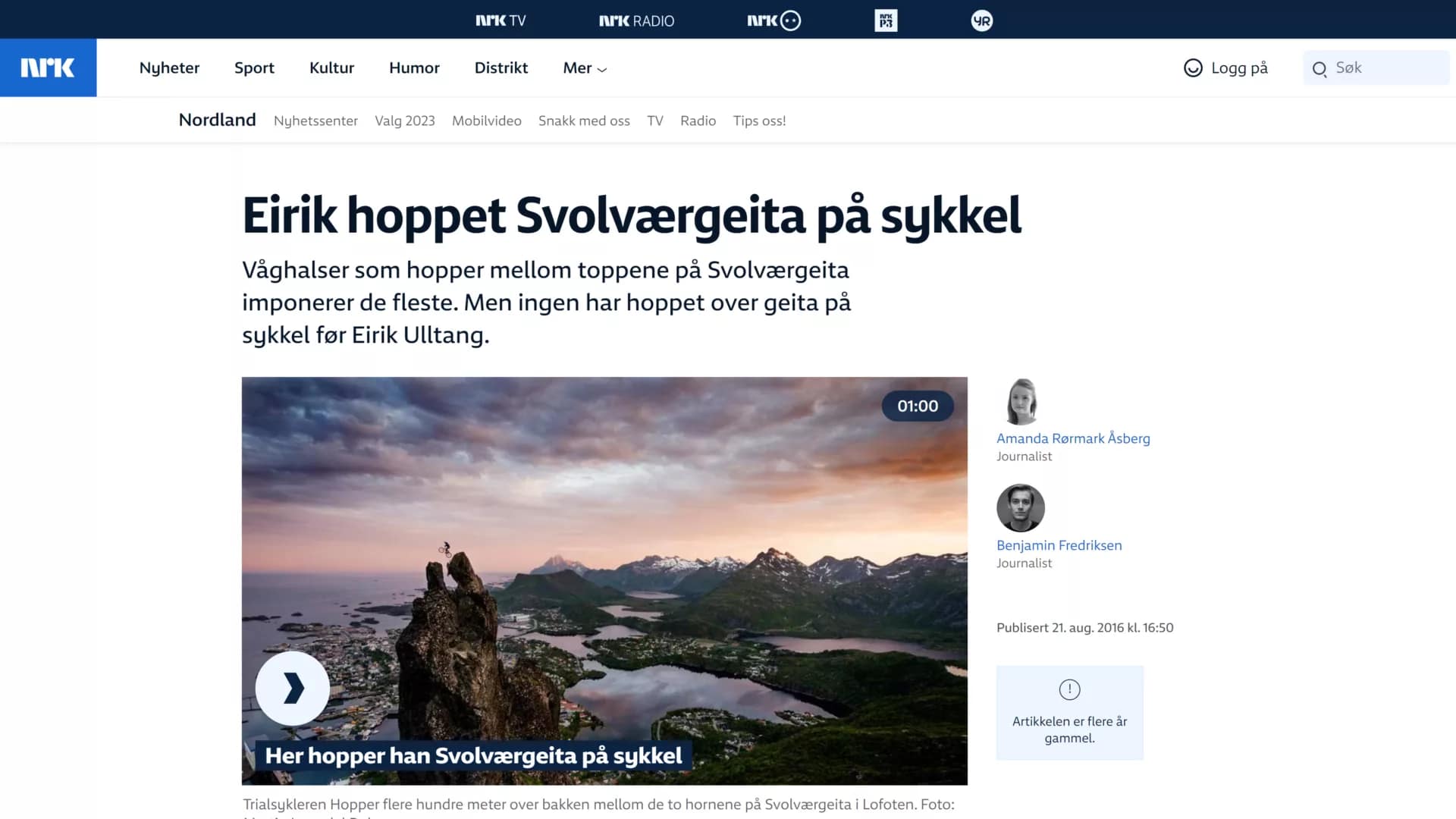Pressedekning av Eirik Ulltang på Nrk.no