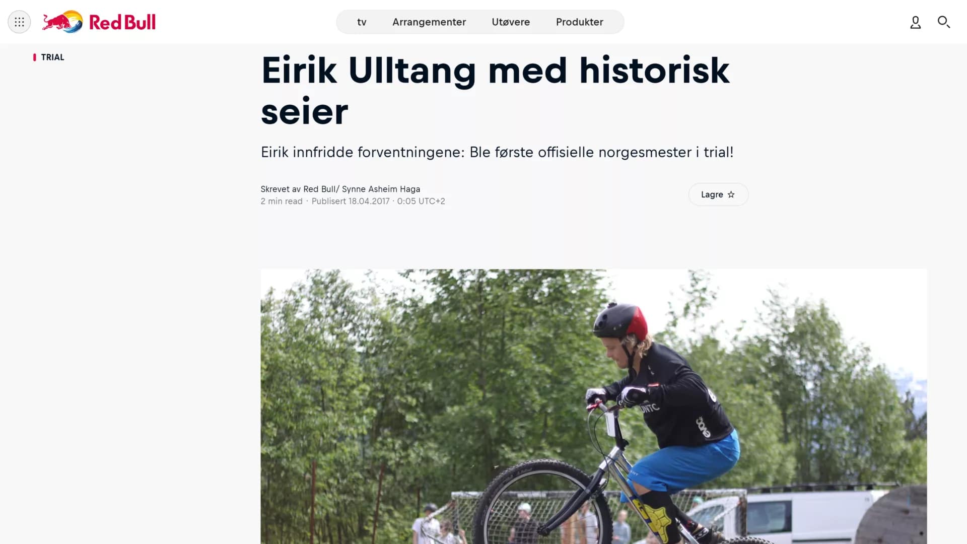 Pressedekning av Eirik Ulltang hos Red Bull