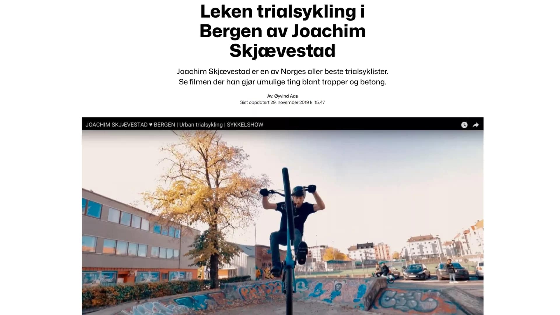 Pressedekning av Joachim Skjævestad i Terrengsykkel