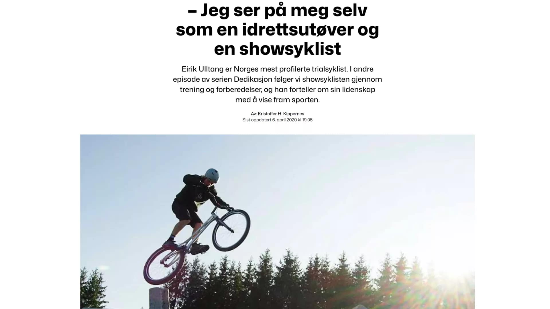 Portrett av Eirik Ulltang i Terrengsykkel