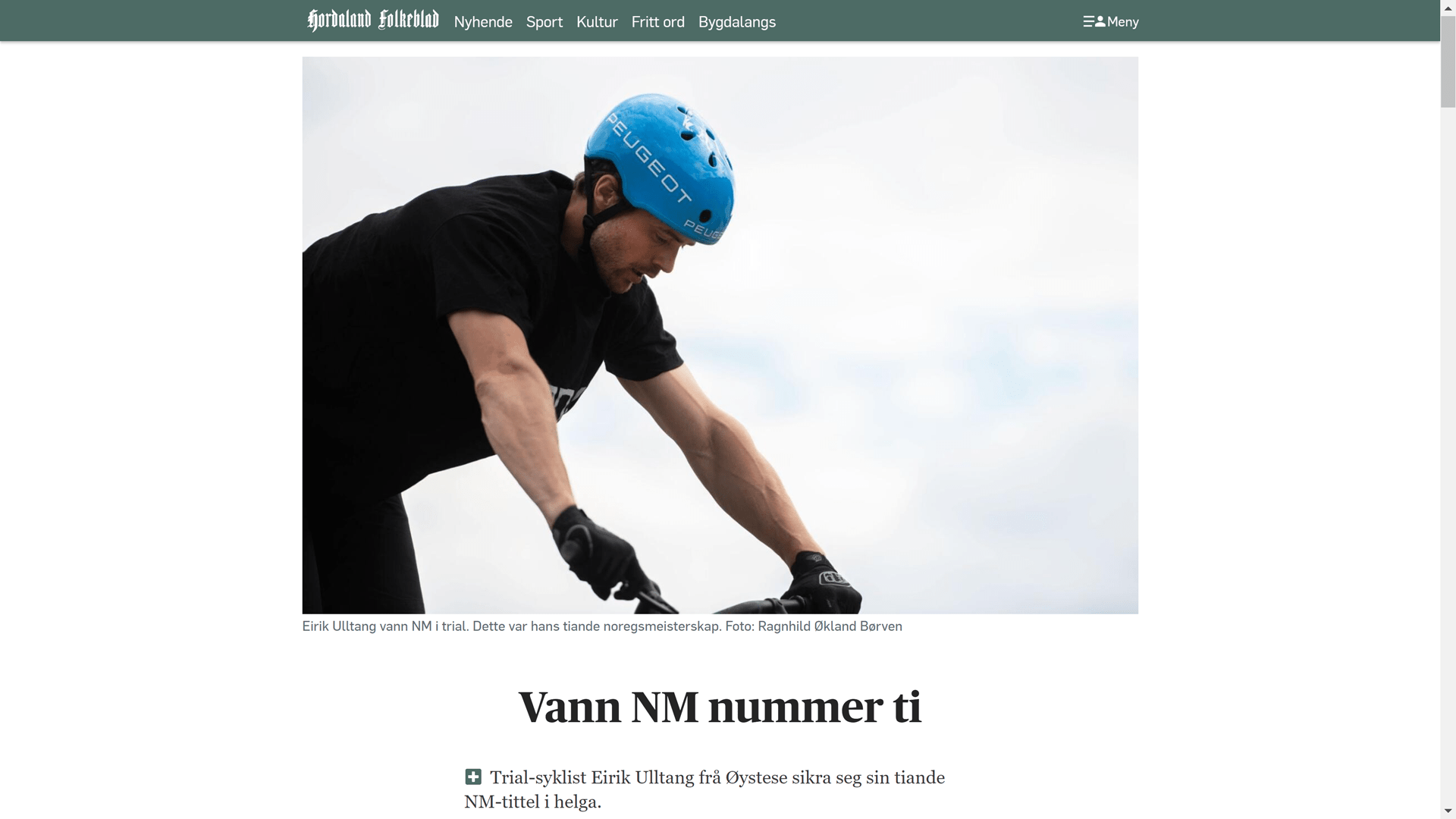 Eirik Ulltang med 10. NM seier i Hordaland Folkeblad