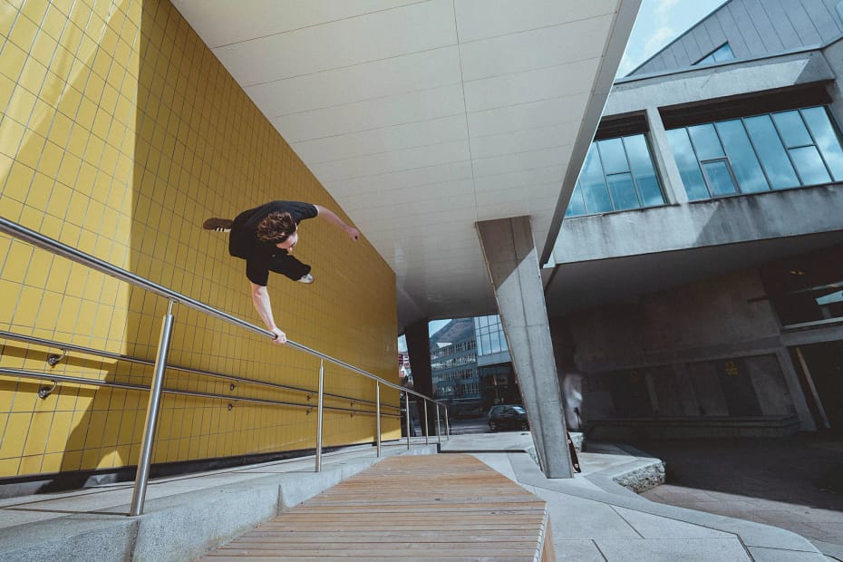 Parkour i Bergen med Jordan Tyler Lea